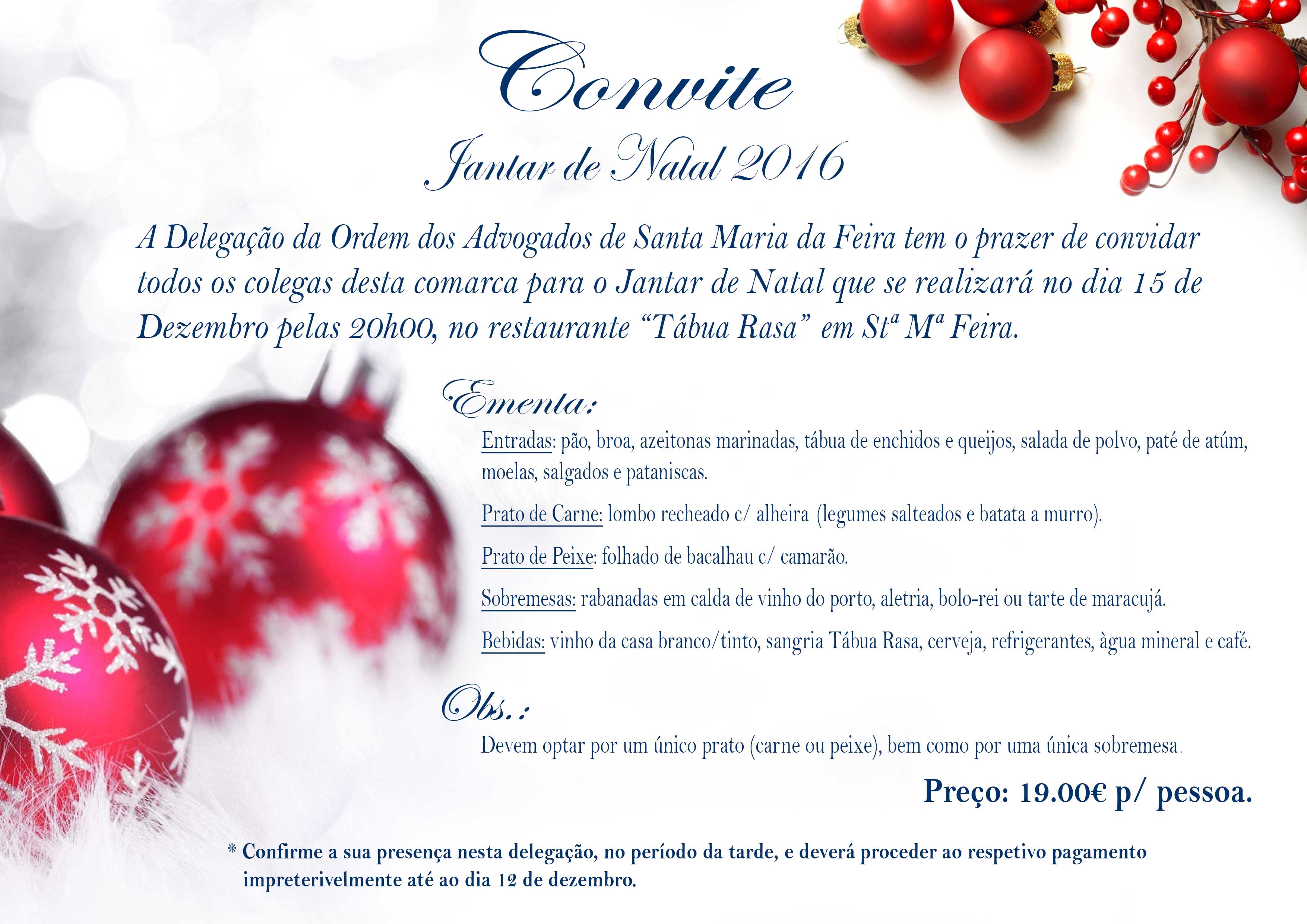 JANTAR DE  NATAL 2016